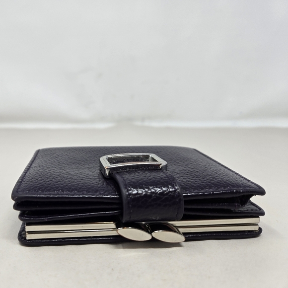 Vintage Italian Fiocchi Women Wallet Deep Purple Leather Fit In Hand Snap Close - Picture 4 of 10